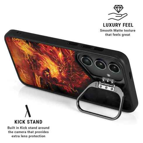 Fire Stalker Wolf by Tom Wood Galaxy S25 Kickstand Case